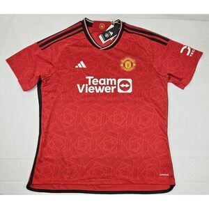 Adidas Manchester United Home Jersey 2XL Team‎ Viewer Sponsor Red Soccer Kit